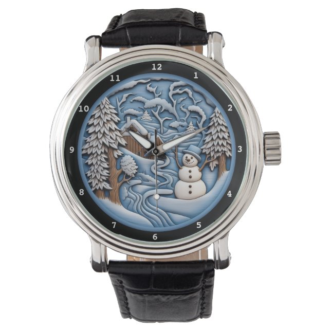 Montre Snowman Rustic Winter Village (devant)