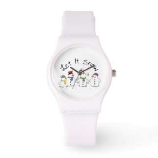 Montre Snowman Snowmen Jetant Des Boules De Neige Laisser