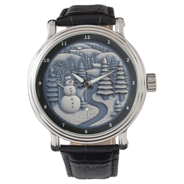 Montre Snowman Winter Village River (devant)