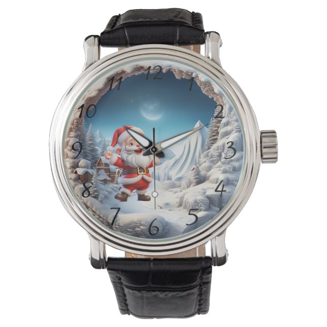 Montre Snowy Village Santa Greetings (devant)
