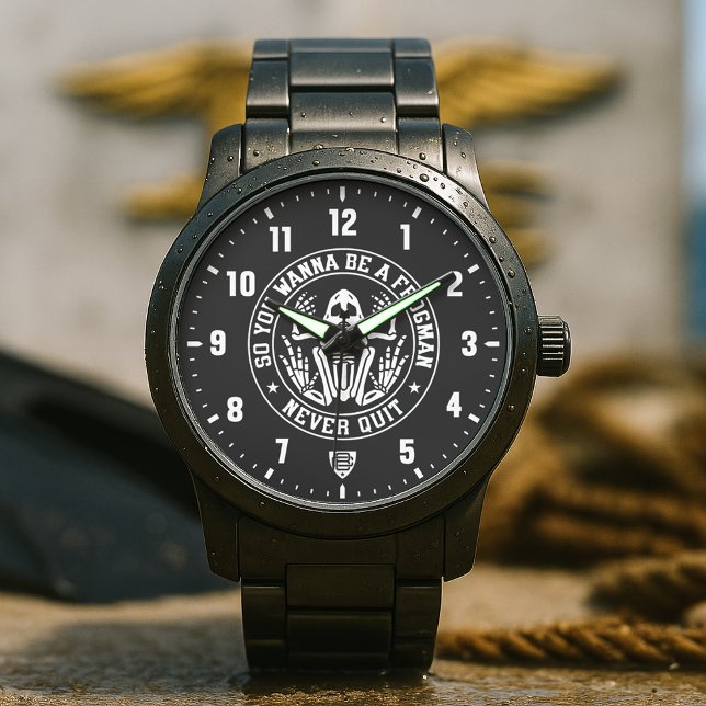 Montre So You Wanna Be A Frogman Patch Black (So You Wanna Be A Frogman - Never Quit Patch Black Stainless Steel Watch)