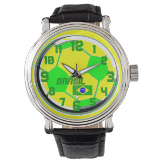 Montre Soccer personnalisable drapeau et nom Brasil