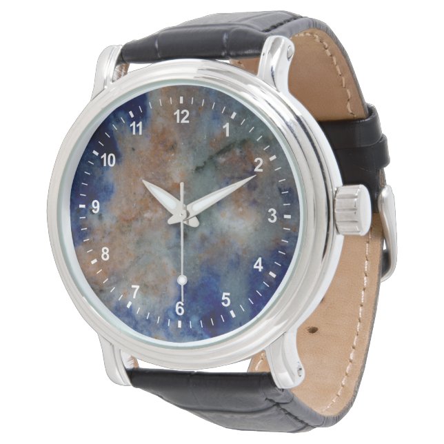 Montre Sodalite bleue de près (Incliné)