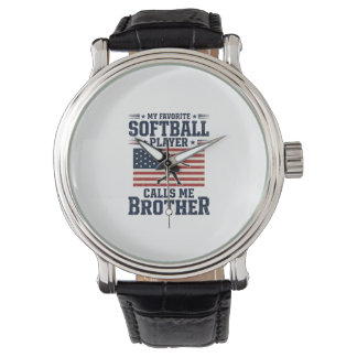 Montre Softball Brother Patriotic Vintage Engraving Shirt