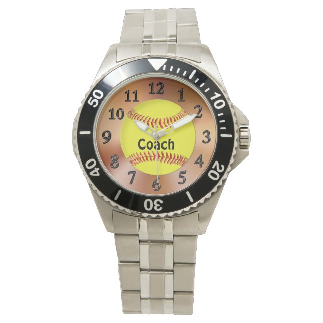 Montre Softball Coach Idées Cadeau Softball Watch avec/ N (devant)