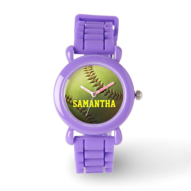 Montre Softball jaune (Recto)