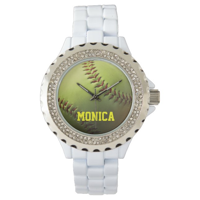 Montre Softball jaune (devant)