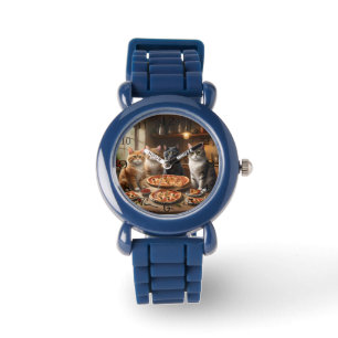 Montre Soirée Pizza Chat,