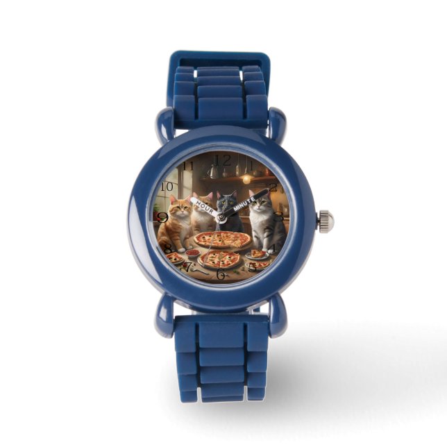 Montre Soirée Pizza Chat, (Recto)