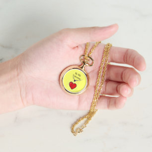 Montre Sois mon coeur rouge valentin en jaune