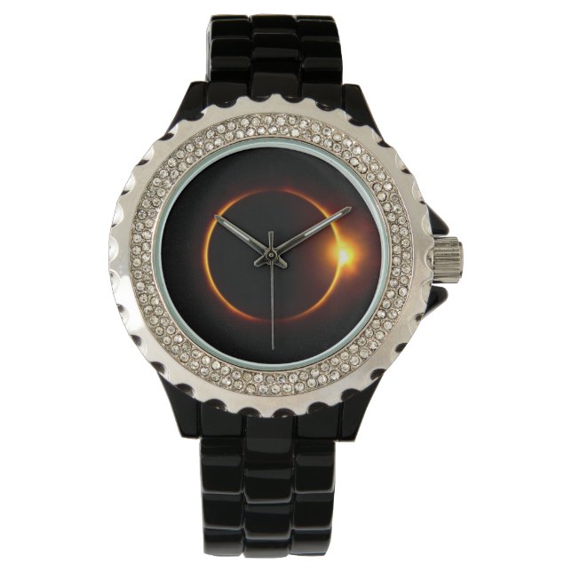 Montre Solaire Éclipse Soleil foncé et Lune (devant)