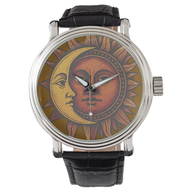 Montre Soleil rétrograde et lune (devant)