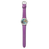 Montre SOUFFLE AVEC CHAT NOIR, Jaune, Bleu Turquoise (Plat)