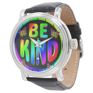 MONTRE SOYEZ GENTIL PAPILLONS ARC-EN-CIEL COLORÉS