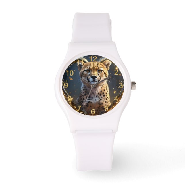 Montre Sparkly Gold Cheetah Love, (Recto)