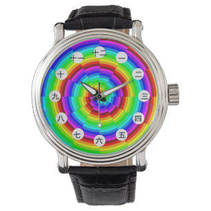 Montre Spirale arc-en-ciel (face japonaise) par Kenneth Y