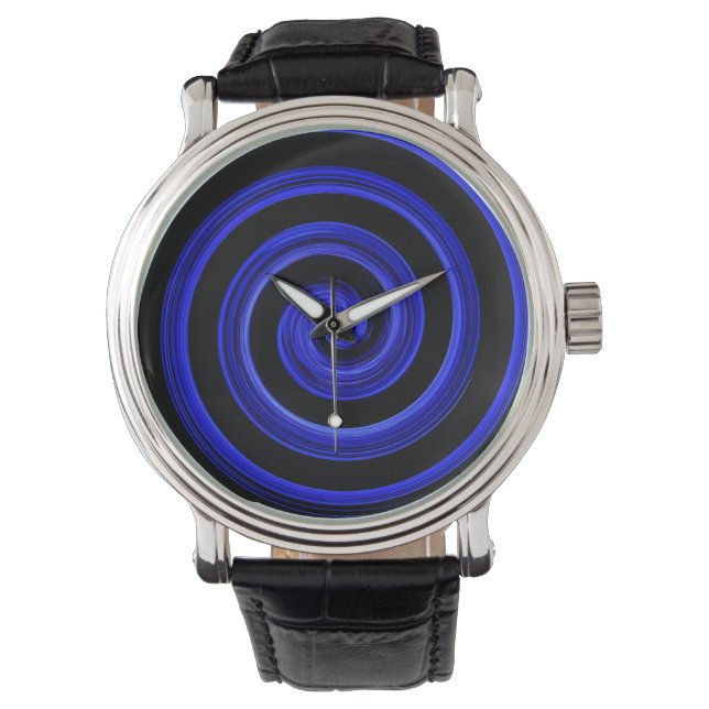 Montre spirale noire et bleue (devant)