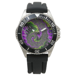 Montre Spirale violette et verte