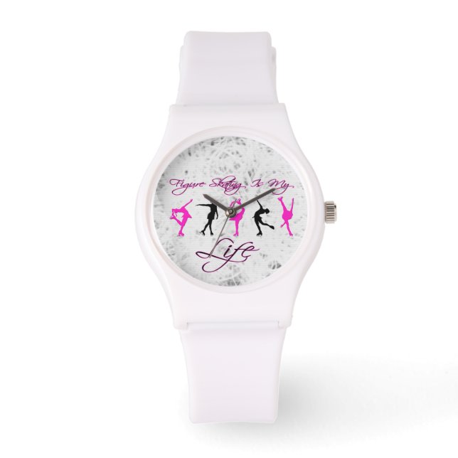 Montre sport "patinage artistique" White Strap (Recto)