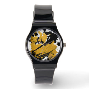 Montre SPWW a allumé l'âme Noir & Or Abstrait
