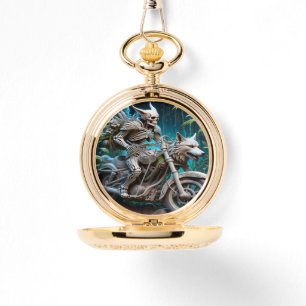 Montre squelette sur un hélico monté avec une tête de lou