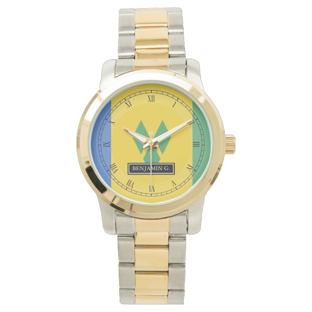 Montre ST. Nom personnalisé Vincent Flag (devant)