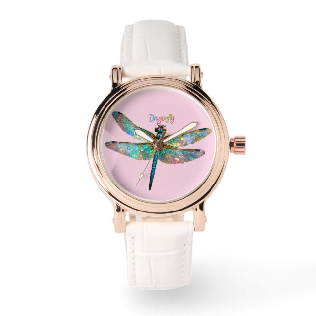 Montre Stained Glass Colorful Dragonfly (Recto)