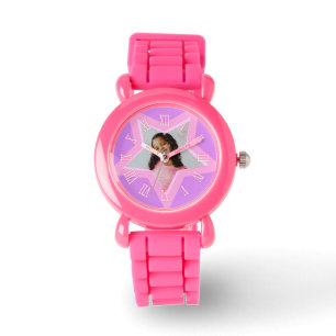 Montre Star ajoutez votre propre photo rose poignet montr