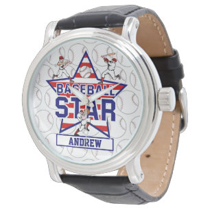 Montre Star et rayures de baseball personnalisées