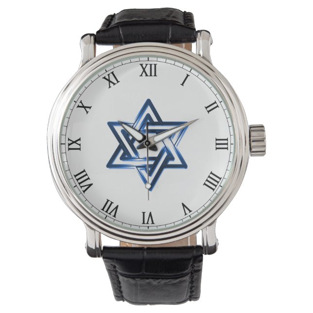 Montre Star of David in Blue Homme's Watch (devant)