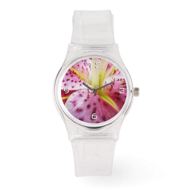 Montre Stargazer Lily brillant Magenta Floral (Recto)