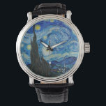 Montre Starry Night Vincent Van Gogh<br><div class="desc">La Nuit étoilée de Vincent Van Gogh achevée en 1889,  n'est pas seulement l'une de ses oeuvres les plus célèbres,  mais aussi l'une des peintures les plus célèbres du monde</div>