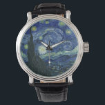 Montre Starry Night Vincent van Gogh Art Peinture<br><div class="desc">Vincent van Gogh (Néerlandais, 1853 - 1890) Starry Night, 1889, Huile sur toile Non encadré : 73 × 92 cm (28, 7 × 36, 2 po) Ce tableau représente la vue depuis la fenêtre est de la chambre d'asile de Van Gogh à Saint-Rémy-de-Provence, il ajoute un village aménagé. Il est...</div>
