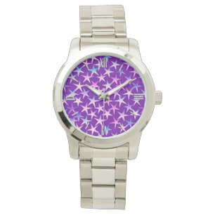 Montre Stars texturés satinés, Lavande sur violet