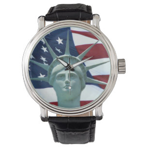 Montre Statue de la Liberté et drapeau américain