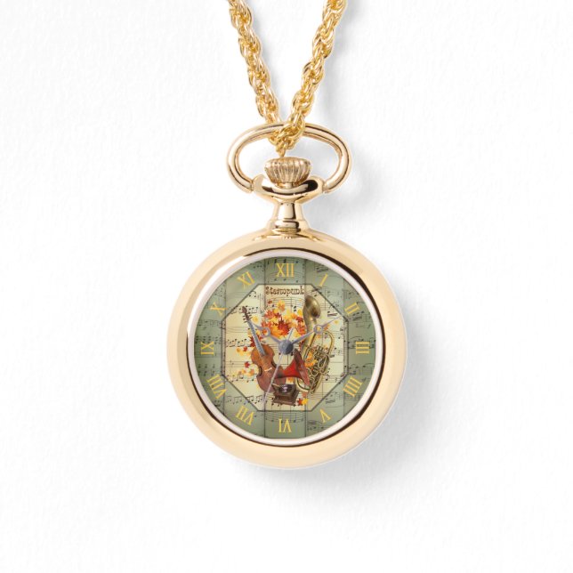 Montre Steampunk~Cello~Edison Phonograph~Bass Saxhorn ~ (Recto)