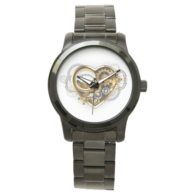 Montre Steampunk Heart with a Manometer (devant)