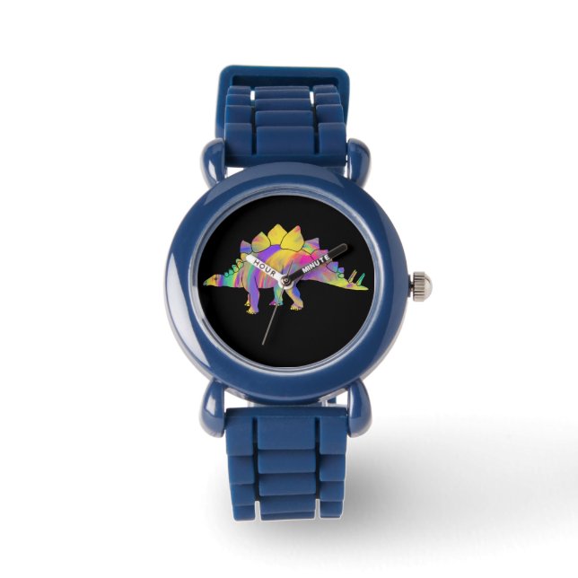 Montre Stegosaurus coloré Cute Jurassic Dinosaur Art (Recto)