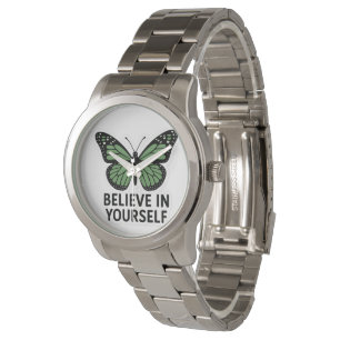 Montre Sticker Motivation Papillon Vert