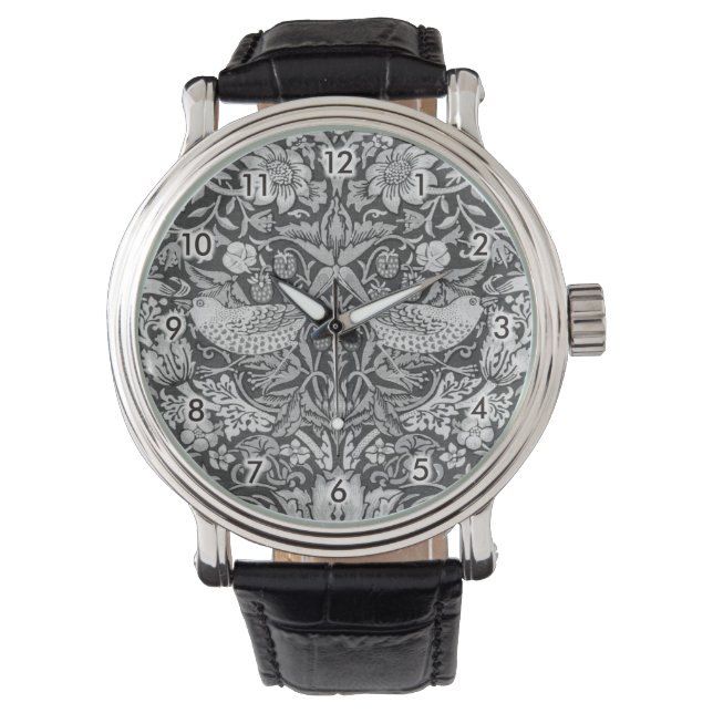 Montre Strawberry Thief Grey, William Morris (devant)