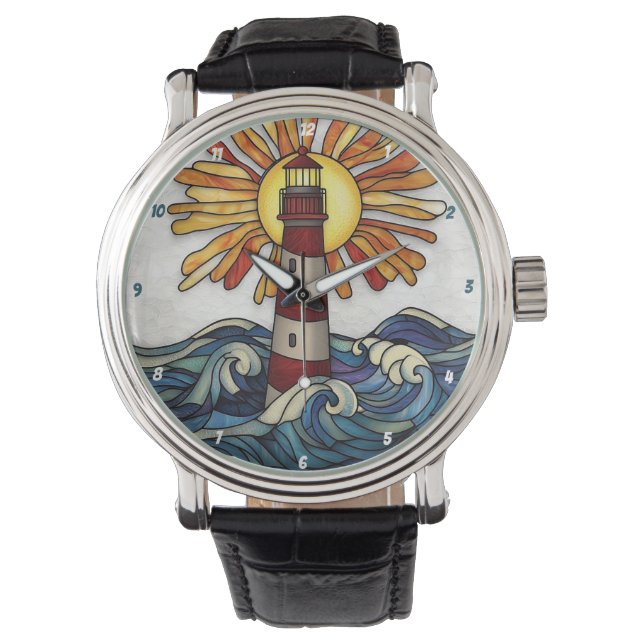 Montre Striking Lighthouse Sun Ocean Waves (devant)