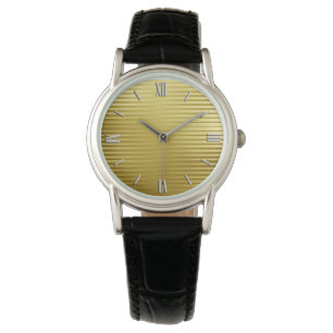 Montre Stripes Art Déco Or Satin