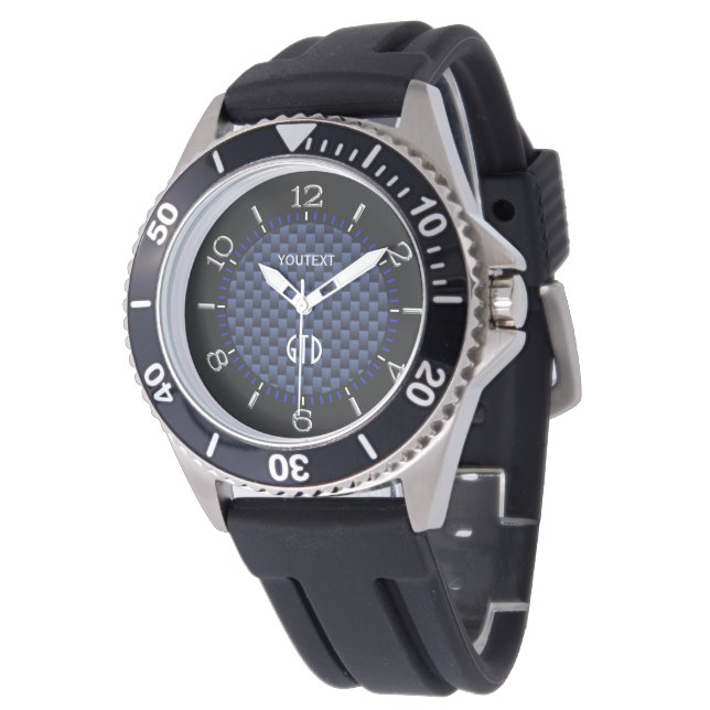 Montre Style Blue Automotive Carbon (Incliné)