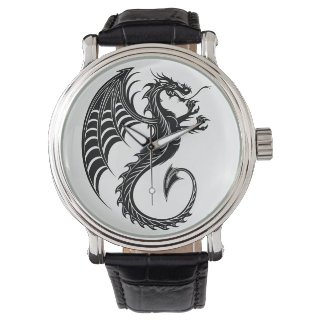 Montre Style de tatouage en forme de dragon noir (devant)