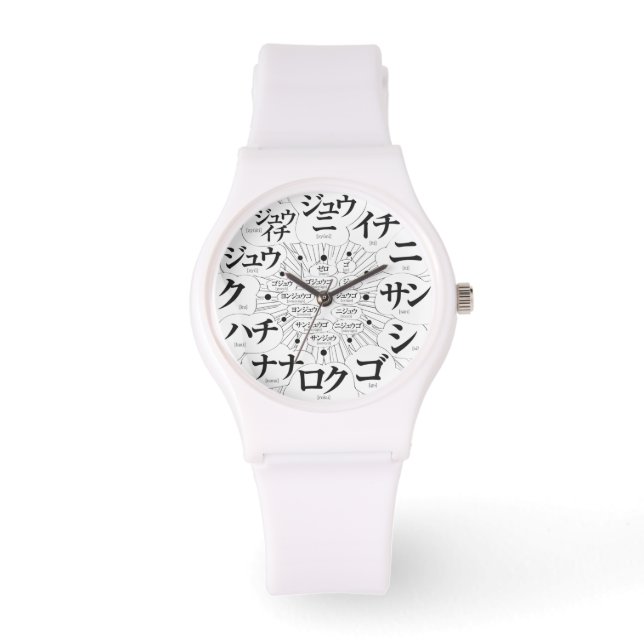 Montre Style MANGA Katakana Japon [visage blanc] (Recto)