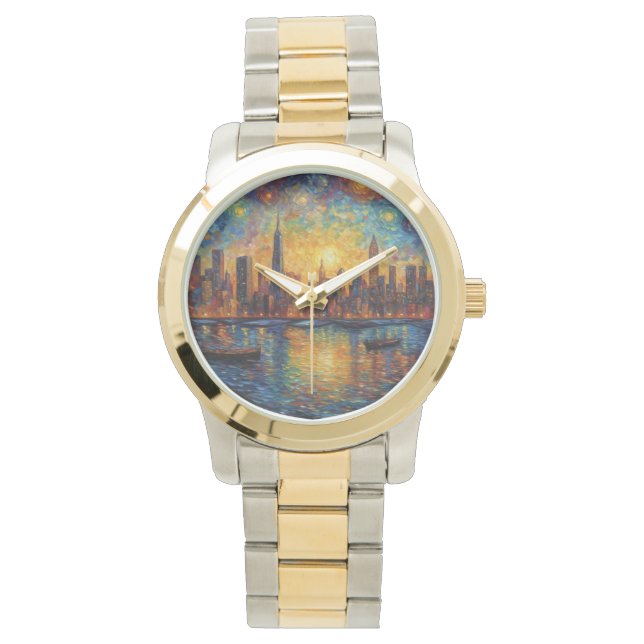 Montre Style New York City Skyline van Gogh (devant)