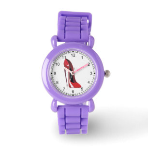 Montre stylet rouge d'art de chaussure de talon