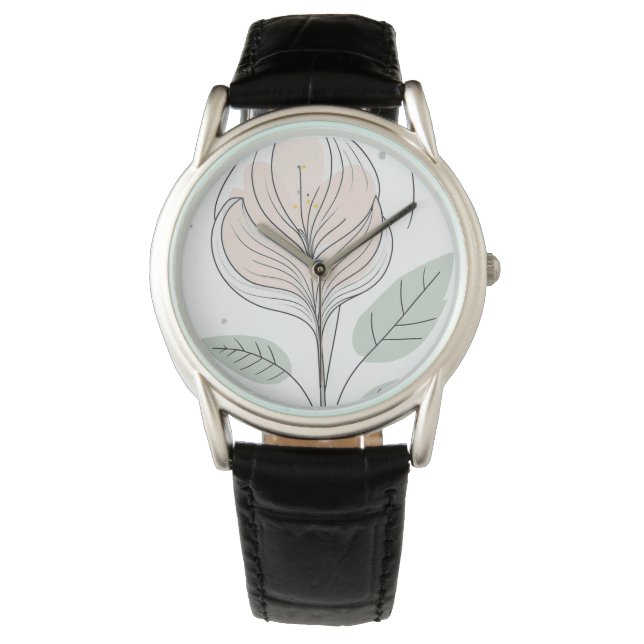 montre stylisée fleur délicate et élégante (devant)