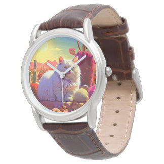 Montre Stylish fluffy cat watch for cat lovers