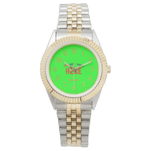 MONTRE STYLISH MODERNE SILVERY GOLDEN NEON VERT MARQUE
